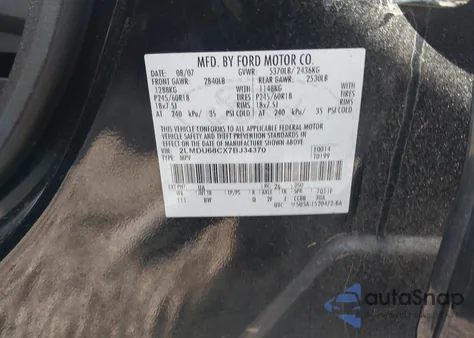 2007 Lincoln Mkx z USA, uszkodzony, nr VIN 2LMDU68CX7BJ34370